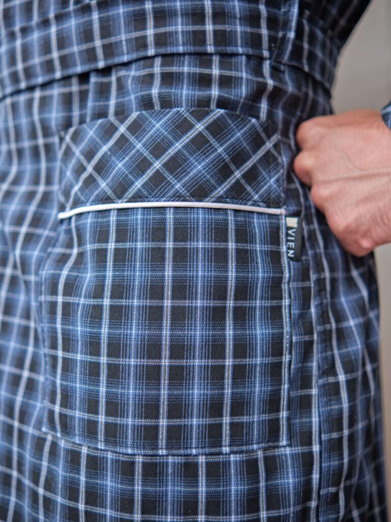 (БЕЗ ВЫШИВКИ) Мужской облегченный халат Arman (Синий)